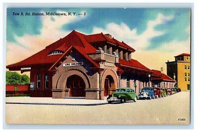 C1940s Erie R Road Station Middletown New York NY Unposted Vintage Postcard • $14.98