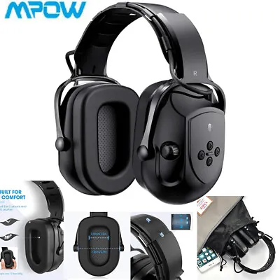 Mpow Noise Reduction Bluetooth Ear Muffs NRR Hearing Protection Headphones 29dB • £32.99