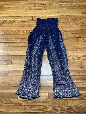 GYPSY ROSE Boho Pants Women's Size Small Blue Stretchy Fit • $16