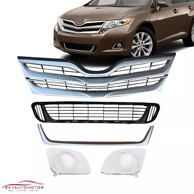 Fits Toyota Venza 2013-2015 Front Upper/Lower Grille/Fog Light Covers Set 4Pcs • $124.99