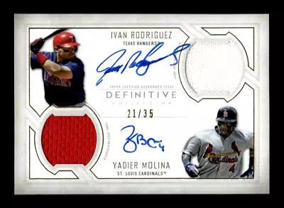 2019 Topps Definitive Ivan Rodriguez / Yadier Molina Dual Autograph Relic /35 • $350