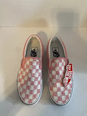 VANS Classic Slip On Checkerboard Pink Women’s Size 5.5 Sneakers NEW • £28.94