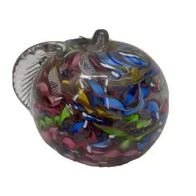 Murano Art Glass Apple Shape Paperweight Original Label Made In Italy • $95