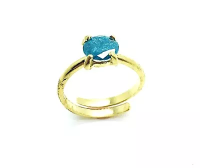 Mariana Ring Round Shape Light Blue Swarovski Crystal St. Martin Caribbean Li... • $53