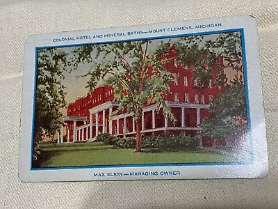 Vtg Mount Clemens Michigan Colonial Hotel Mineral Baths Advertising Card • $33.26