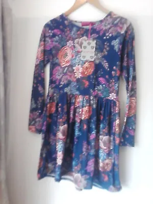 Boohoo Floral 10 Terri Tapestry Skater Tunic Dress Flower Mary Poppins Pattern • $8.03