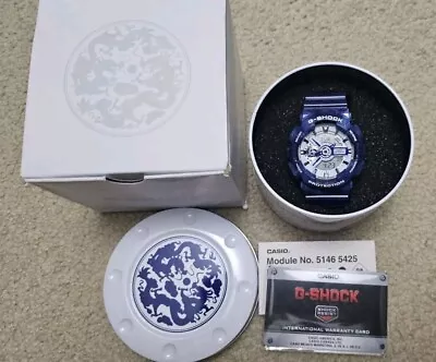 CASIO G-SHOCK GA110BWP-2A Blue And White Chinese Porcelain Watch Unique Case NEW • $149.99