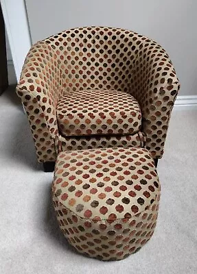 Child's Tub Chair With Matching Footstool Reupholstered  • £35