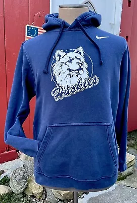 CLASSIC UConn Huskies Hoodie Sweatshirt Size L  Jonathan Old Logo Distressed • $29.99