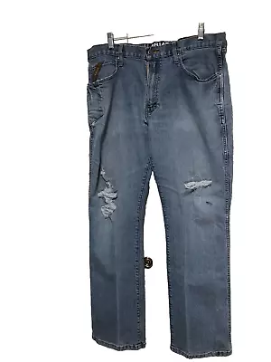 Ariat Mens Jeans Rebar M4 Low Rise Boot Cut Distressed 36 X 30 Lock Loop • $24