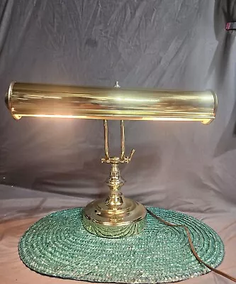 Vintage Solid Brass Bankers Desk Piano Adjustable Portable Lamp Art Deco Style • $12