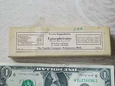 NOS Vintage 1940s Epinephrine Benzocaine Suppositories Upjohn • $65
