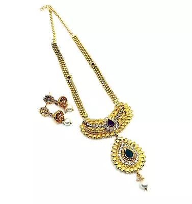 Indian Bridal Gold Plated Jewelry Set Traditional Ethnic Partywear For Women • $16.58