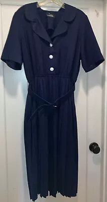 Vintage Lady Hardin Dress Womens 8-10 Blue Secretary Party Dress • $39