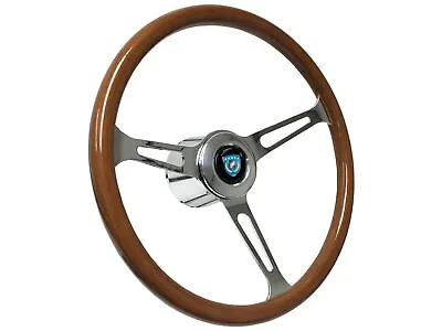 BMW E28 E30 E32 6-Bolt Wood Style Short Hub Steering Wheel Kit Blue Emblem M • $269.99