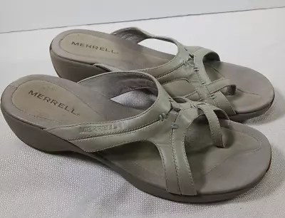 Merrell J46504 Women's Shoes Sundial Spin Braken Sandals Taupe Toe Strap Size 10 • $15.99