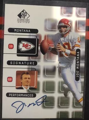 1999 Joe Montana AUTO J10A Upper Deck SP Signature Performances ON CARD • $95