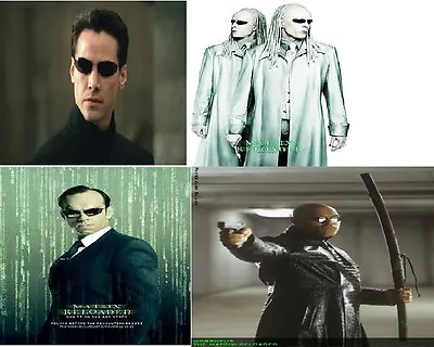 4 X Glasses Matrix New Twins Gun + Morpheus + Agent Smith + Neo+Pockets • $76.09