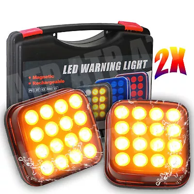 2 Magnetic Wireless LED Tow Towing Trailer Rear Tail Lights Battery Operated USB • $54.14