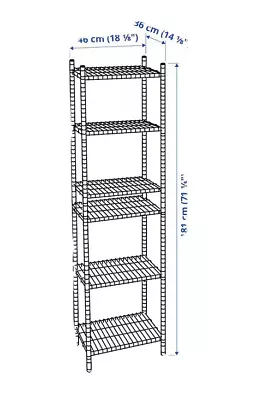 Tall Wire Rack 5-shelf Unit IKEA Omar Free Standing • £9.99