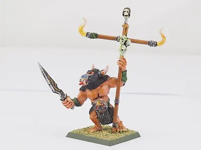 Gw Warhammer Chaos Minotaur Standard Bearer. Painted. Green 446 • £25