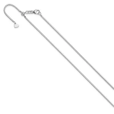 $931.99 • Buy 14k White Gold 1.2mm Adjustable Box Chain Necklace