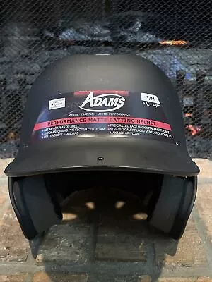 Adams Performance Batting Helmet Matte Black BH-85 Face Mask Holes Points Sz S/M • $19.75