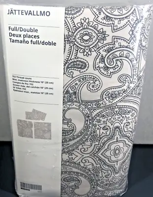 Ikea Jattevallmo Sheet Set White And Black Paisley Pattern Full/double Size • $39.95