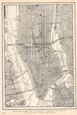 £18.07 • Buy 1917 Antique MANHATTAN Street MAP Vintage New York City Map Wall Decor 823