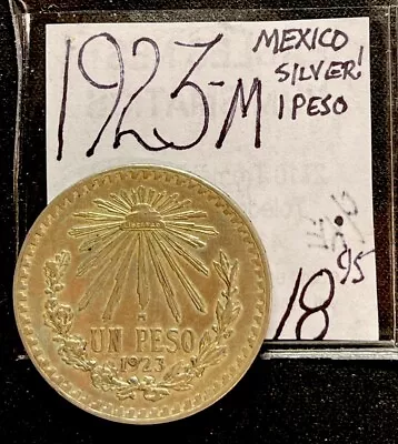 1923-M Mexico Silver 1 UN Peso Silver World Coin. ENN Coins • $18.95