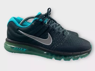 Nike Air Max 2017 Shoes Running Sneakers Mens 10.5 Black Green 849559-004 Laces • $59