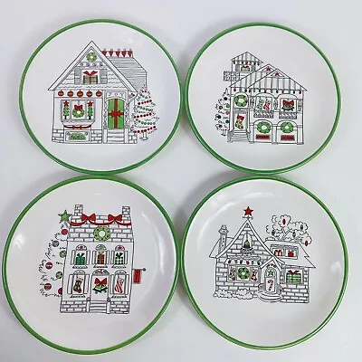 Set Of 4 J. Willfred Leslie Sattler 8.25  Plates Home For The Holidays Christmas • $29.99