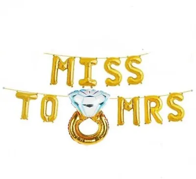 Miss To Mrs Foil Balloons Banner Hens Bridal Shower Kitchen Tea Decorations • $14.99