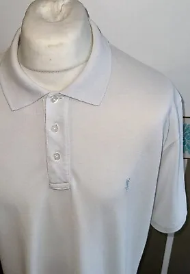 Yves Saint Laurent Mens White Polo Top Short Sleeve T Shirt Size Xl • £23.89