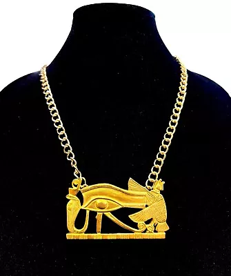 1976 King Tut Egytptian Metropolitan Museum Art Necklace Udjat Eye Horus Pendant • $199.95