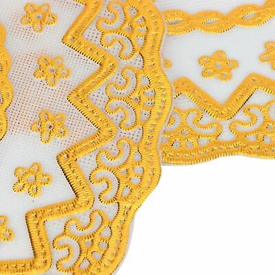 £4.09 • Buy (Pattern 02)2pcs Hot Lace Pvc Golden Plastic Table Mat Bowl Coaster Cloth Gold