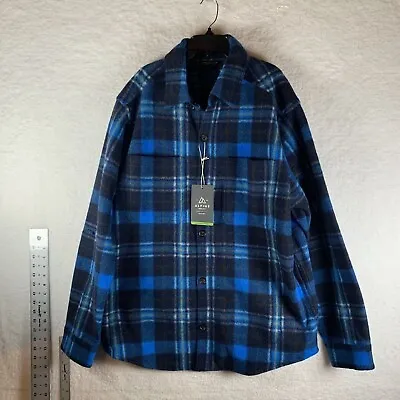 Alpine Design  Shacket Men's XL Navy Blue Plaid Long Sleeve Button-Up • $21