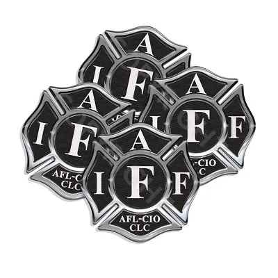 IAFF Sticker Decals 4 Pack Firefighter Int'l Maltese Cross 2  Wide Black White • $2.99