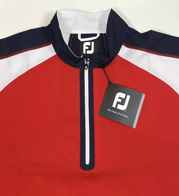 NWT Footjoy Men's Golf Pullover Sport Windshirt Quarter Zip Long Sleeve Sz Large • $50.99