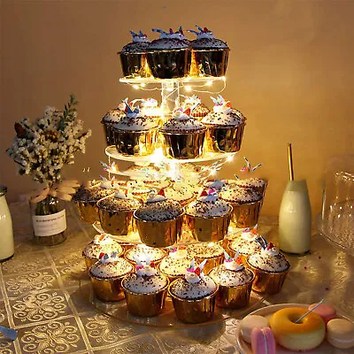 4-Tier Cupcake Stand Cake Dessert Wedding Event Party Display With LED Light USA • $22