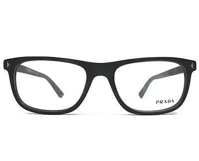 PRADA Eyeglasses Frames VPR 03R 1BO-1O1 Matte Black Rectangular 53-15-145 • $74.99