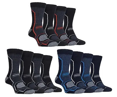 Storm Bloc 4 Pack Mens Anti Blister Padded Walking Boot Socks With Arch Support • £12.99
