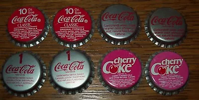 Lot Of 8 Vintage 1960's Coca Cola Unused Soda Pop Bottle Caps Cherry Coke 4 Diff • $2.95