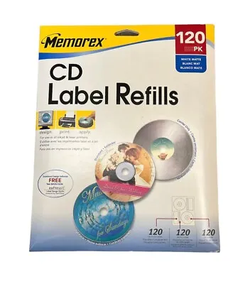 Memorex Dvd/cd Labels- White/ Matte 120 Pk. Inkjet & Laser Printers • $22.99