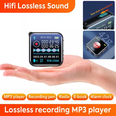 Mini HiFi Lossless MP3 Player Music 1.5  HD Voice Recorder FM Radio Alarm Clock • £20.99