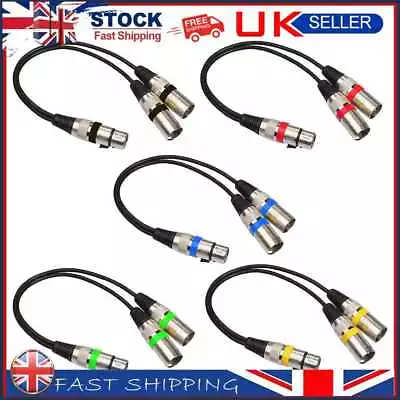 £6.41 • Buy 30cm 3Pin XLR Female To Dual 2 Male Y Splitter Mic DJ Cable Adapter Audio Cable