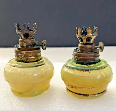 2 Antique~vapo Cresolene Miniature Medicinal Lamp Bases • $22