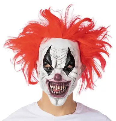 Horror Clown Mask Halloween Scary Cosplay Fancy Dress Costume Face Mask Latex • £16.99