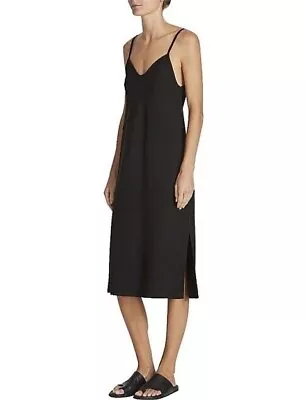 Gorgeous Bassike Crepe Raw Slip Dress Black Size 0 • $60