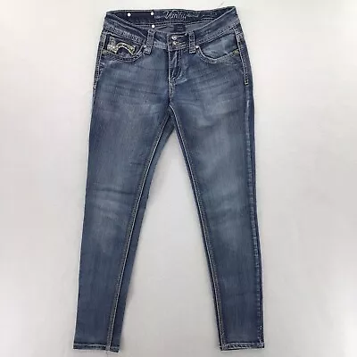 Vanity Jeans Women's 26W 30L Blue Stretch Denim Skinny • $19.99